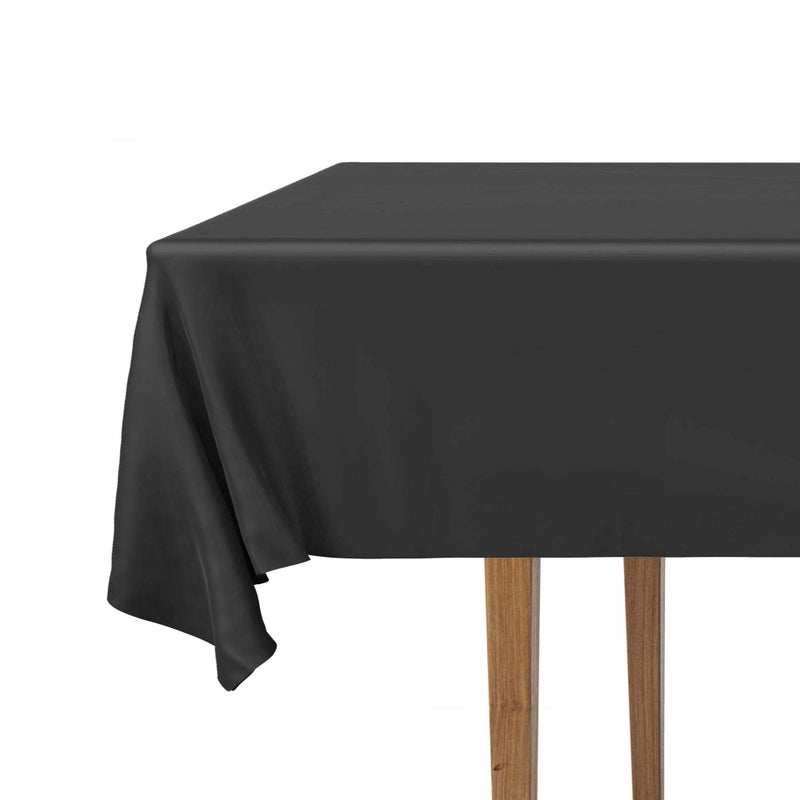 DecorRack 2 Rectangular Tablecloths BPA-Free Plastic, 54 x 108 inch, Dining Table Cloth, Rectangle Table Cover for Parties, Picnic, Camping and Outdoor, Disposable or Reusable, Black (2 Pack) - Image 3
